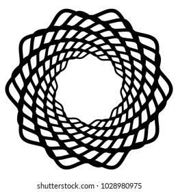 Mandala, motif with wavy, zig-zag lines rotating