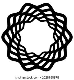 Mandala, motif with wavy, zig-zag lines rotating