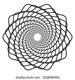 Mandala, motif with wavy, zig-zag lines rotating
