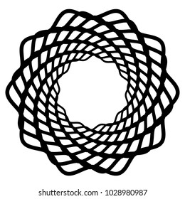 Mandala, motif with wavy, zig-zag lines rotating