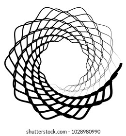 Mandala, motif with wavy, zig-zag lines rotating