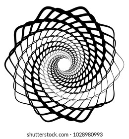 Mandala, motif with wavy, zig-zag lines rotating