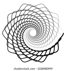 Mandala, motif with wavy, zig-zag lines rotating