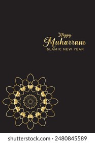 Mandala Muharam card design. Vintage decorative Background