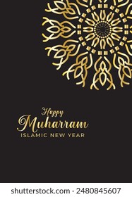 Mandala Muharam card design. Vintage decorative Background