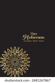 Mandala Muharam card design. Vintage decorative Background