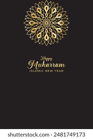 Mandala Muharam card design. Vintage decorative Background