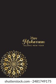 Mandala Muharam card design. Vintage decorative Background