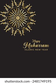 Mandala Muharam card design. Vintage decorative Background