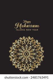 Mandala Muharam card design. Vintage decorative Background