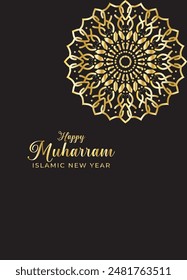 Mandala Muharam card design. Vintage decorative Background