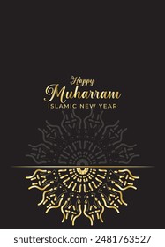 Mandala Muharam card design. Vintage decorative Background