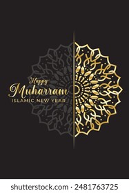 Mandala Muharam card design. Vintage decorative Background