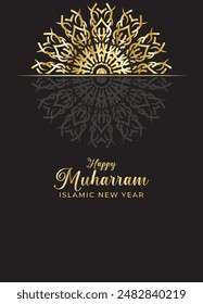 Mandala Muharam card design. Vintage decorative Background