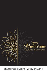 Mandala Muharam card design. Vintage decorative Background