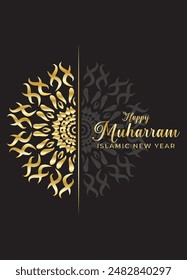 Mandala Muharam card design. Vintage decorative Background