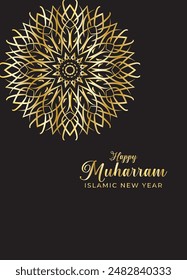 Mandala Muharam card design. Vintage decorative Background
