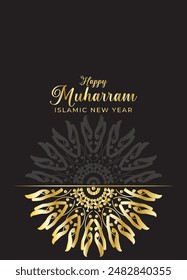 Mandala Muharam card design. Vintage decorative Background