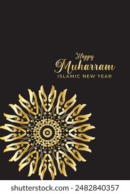 Mandala Muharam card design. Vintage decorative Background