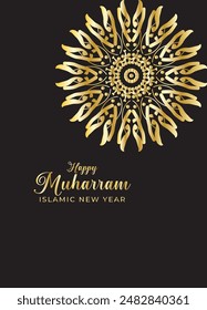 Mandala Muharam card design. Vintage decorative Background