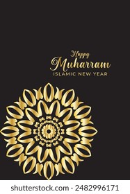 Mandala Muharam card design. Vintage decorative Background