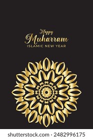Mandala Muharam card design. Vintage decorative Background