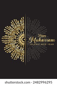 Mandala Muharam card design. Vintage decorative Background