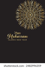 Mandala Muharam card design. Vintage decorative Background