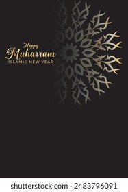 Mandala Muharam card design. Vintage decorative Background