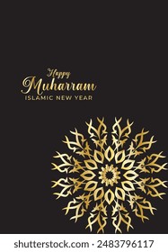 Mandala Muharam card design. Vintage decorative Background