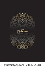 Mandala Muharam card design. Vintage decorative Background