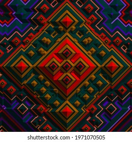 mandala with multicolored symmetrical patterns 