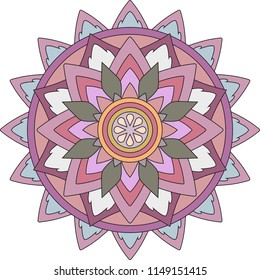 
Mandala Naturaleza Elementos decorativos vintage. Patrón oriental, ilustración vectorial. 
Islam, árabe,indio, marroquí,españa, turco, pakistán, chino, místico, motivos otomanos. 
libro para colorear