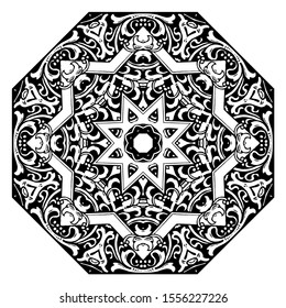 mandala octagonal vector illustration object 