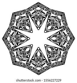 mandala octagonal vector illustration object 