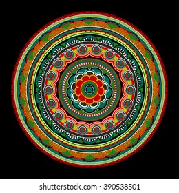 Mandala on black background. 