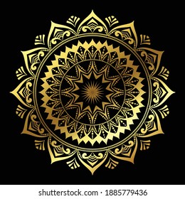 Mandala sobre fondo aislado negro
