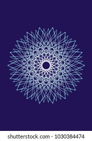 
Mandala on a blue background. Artistic background. Vector graphics 
