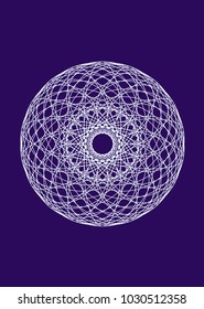 Mandala on a blue background. Artistic background. object of rotation. Vector graphics 