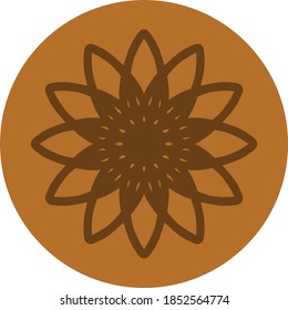 Mandala en un fondo marrón para propósitos de presentación en aplicaciones móviles del sitio web