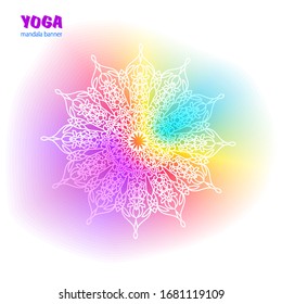 Mandala on gradient background. Round Ornament Pattern. Indian. Arabic, Islam ornament, Buddhism culture symbol