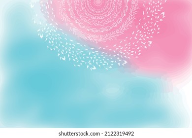 mandala de fondo rosa-azul. elementos vectoriales separados. Mandala con antecedentes