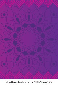Mandala on purple background design of Bohemic ornament indian and decoration theme Vector illustration