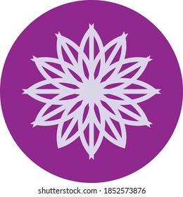 Mandala sobre fondo morado para presentación de aplicaciones móviles del sitio web