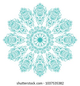Mandala on a white background. Beautiful oriental, asian motives. Flower vector.