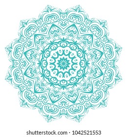 Mandala on a white background. Beautiful oriental, asian motives. Flower vector.