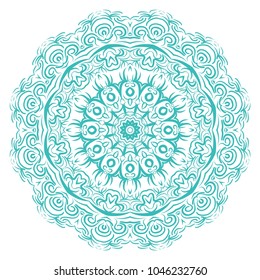 Mandala on a white background. Beautiful oriental, asian motives. Flower vector.