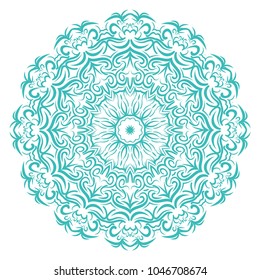 Mandala on a white background. Beautiful oriental, asian motives. Flower vector.