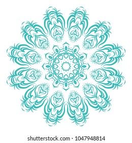 Mandala on a white background. Beautiful oriental, asian motives. Flower vector.