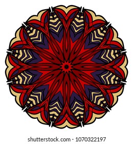 Mandala on a white background. Beautiful oriental, asian motives. Flower dream vector.